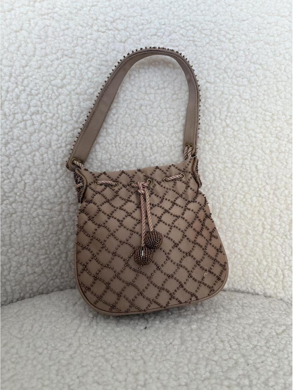 VINTAGE SATIN TOP HANDLE BAG